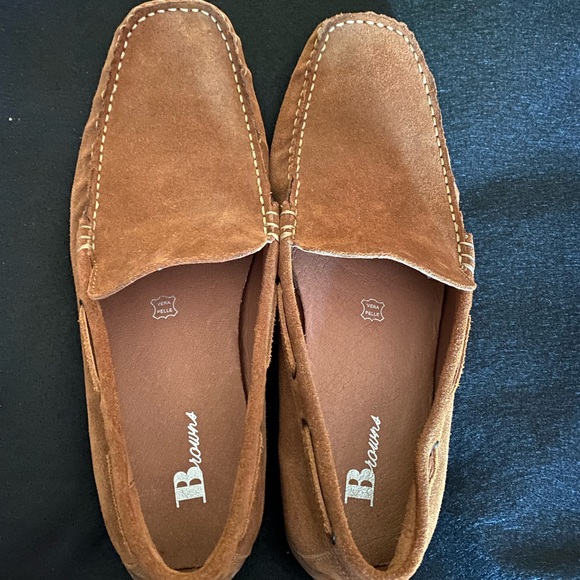 Mens Suede cognac brown shoes. - Picture 2 of 7